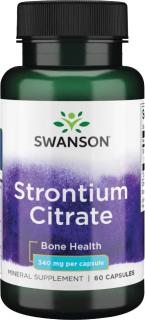 Swanson Strontium Citrate, Stroncium citrát, 340 mg, 60 kapsúl