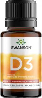 Swanson Tekutý vitamín D3, 2000 IU (400 IU v 1 kvapke), 29,6 ml
