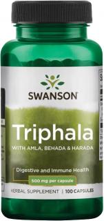 Swanson Triphala s Amlou, Behadou a Haradou, 500 mg, 100 kapsúl