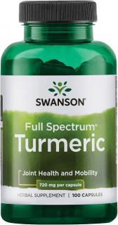 Swanson Turmeric, Kurkuma, 720 mg, 100 kapsúl