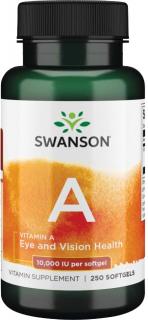 Swanson Vitamín A, 10000 IU, 250 softgel kapsúl