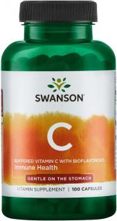 Swanson Vitamín C Pufrovaný s Bioflavonoidmi, 500 mg, 100 kapsúl