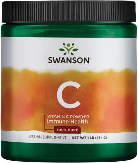 Swanson Vitamín C v prášku, 100% Čistá forma, 454 g