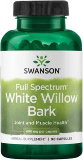 Swanson White Willow Bark, Vŕba biela, 400 mg, 90 kapsúl