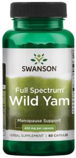 Swanson Wild Yam Full Spectrum, Dioskórea huňatá, 400 mg, 60 kapsúl