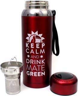 Termoska so sitkom a displejom, červená, 800 ml