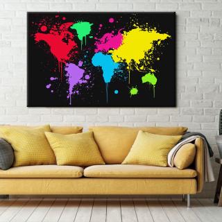 Obraz na stěnu World Map Velikost obrazu: 30x40