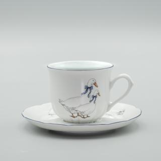 HUSY, Šálok s tanierikom čajový VYSOKÝ 225 ml, ROSE, Thun