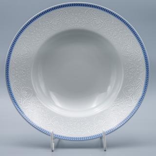 OPAL svadobná modrá, Tanier hlboký PASTA 27 cm, čipka, Thun