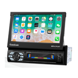 Multimediálne rádio veľkosti 1DIN CarPlay (Autorádio univerzálne 7" výsuvný dotykový displej s motorčekom)