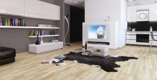 DREVO - Jaseň WHITE STANDARD - Veľkoplošné PARKETY, lak, hr. 14mm, 2200x207 mm (Barlinek 100% drevo)