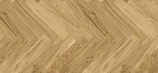 Dub BRIGHT CHEVRON - STROMČEK H130, OLEJ, KARTÁČ, V-drážka,CLICK, 14mm,725x130mm (100% Drevené podlahy Barlinek - francúzsky stromček)