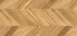 Dub CARAMEL CHEVRON - STROMČEK H130, LAK, KARTÁČ, V-drážka,CLICK, 14mm,725x130mm (100% Drevené podlahy Barlinek - francúzsky stromček)
