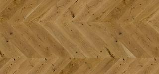Dub MAINLAND CHEVRON - STROMČEK H130, LAK, KARTÁČ, V-drážka,CLICK,14mm,725x130mm (100% Drevené podlahy Barlinek - francúzsky stromček)