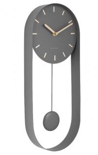 KARLSSON Designové kyvadlové nástěnné hodiny 5822GY Karlsson 50cm + dárek zdarma