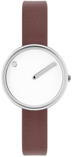 PICTO WHITE DIAL / BROWN ROSE LEATHER STRAP 43363-6412S + dárek zdarma