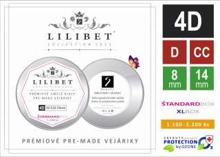 4D - Prémiové objemové riasy / vejáriky Lilibet Collection 2022 / 1.100 resp. 2.200 ks (Sila vlákna 0,05 / 0,07 mm / voľne sypané)
