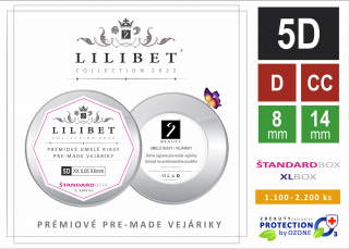 5D - Prémiové objemové riasy / vejáriky Lilibet Collection 2022 / 1.100 resp. 2.200 ks (Sila vlákna 0,05 / 0,07 mm / voľne sypané)