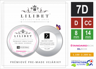 7D - Prémiové objemové riasy / vejáriky Lilibet Collection 2022 / 1.100 resp. 2.200 ks (Sila vlákna 0,05 / 0,07 mm / voľne sypané)