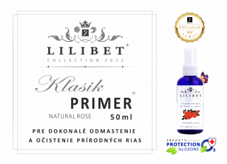 K-PRIMER Lilibet Collection 2022 - prémiový klasický primer s výťažkami z kvetov ruže (Na čistenie a odmastenie prírodných rias, fľaštička s rozprašovačom 50ml)