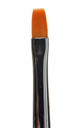 Štetec na nechty - polyamidový, plochý, krátka drevená rukoväť - Toray - NB017 1 ks