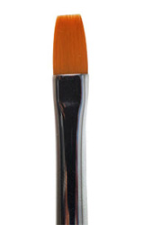 Štetec na nechty - polyamidový, plochý, krátka drevená rukoväť - Toray - NB018 1 ks