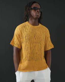 Lagos Tričko Lagos oversize mustard, Veľkosť XL, Farba béžová
