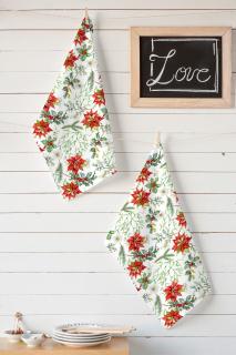 2-set utierok PANAMA KITCHEN TOWEL - Vianočná ruža