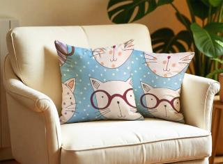 Áčko a.s. Ružomberok 2 set obliečok na vankúš WISE CAT Blue