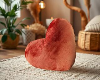 Áčko a.s. Ružomberok Dekoračný vankúš VELVET SRDIEČKO Picante