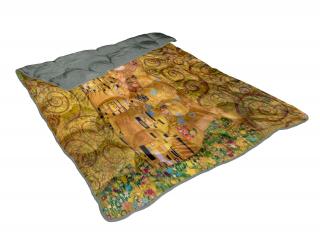 Áčko a.s. Ružomberok Prešívaná hrejivá deka Gustav Klimt - KISS Dark Grey