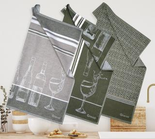Set 3 kuchynských utierok Exclusive 50x70 Burgundy Wines
