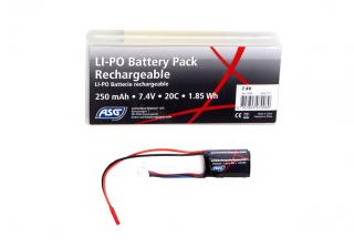 Batéria AEP Li-Pol 7,4V, 250 mAh, 20C, ASG + doprava zdarma