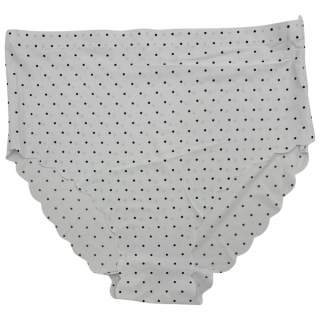 Dámske elastické nohavičky s bodkami biele 9013 Veľkosť: L