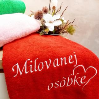 Ajoss osuška s výšivkou Milovanej osôbke + polsrdiečko