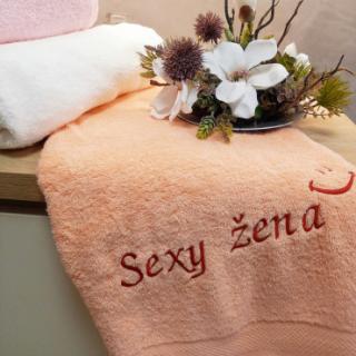 Ajoss osuška s výšivkou Sexy žena+ smile
