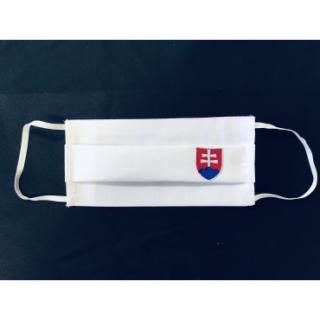 Bavlnené rúško biele so slovenským znakom