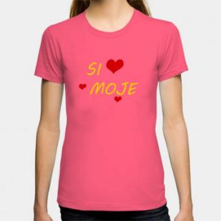 Dámske humorné tričko s výšivkou: Si moje + srdce