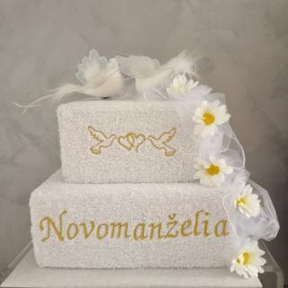Darček z osušiek: Novomanželia exkl. zlatá 2 poschodia