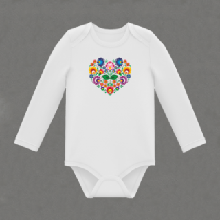 Detské body s potlačou Folklórne srdce
