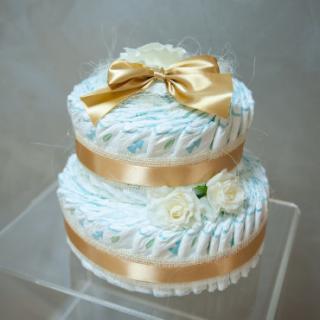 Plienková torta 2 poschodia zlatá