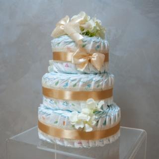 Plienková torta 3 poschodia zlatá