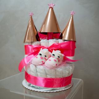 Plienková torta hrad ružový