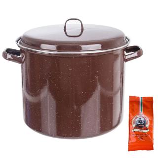 FALCO Hrniec hrubostenný smaltovaný 20 l + FALCO pokrievka 33 cm + ANDRAS korenie na guláš - sladké 100 g