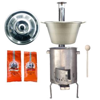 Green Home Green Home kotlík na guláš nerez 1,2 mm 40 l INOX, Green Home pokrievka nerez INOX, Green Home nerezová kotlina 45 cm 1,5 mm STRONG EXCLUSIVE, vareška 80 cm SMREK, paprikové korenie na guláš 2 x 100 g