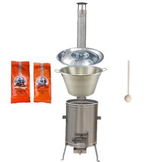 Green Home Green Home kotlík na guláš nerez 1,2 mm 40 l INOX, Green Home pokrievka nerez INOX, Green Home nerezová kotlina 45 cm LUX, vareška 80 cm SMREK, paprikové korenie na guláš 2 x 100 g