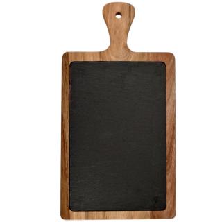 Green home Servírovací podnos s bridlicovou doskou a rukoväťou z akáciového dreva 26 x 18 cm