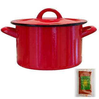 Green home smaltovaný hrniec s pokrievkou COMBI 9,5 l + korenie na kotlíkový guláš 50 g