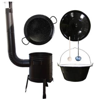 Perfect Home kotlík na guláš smalt 1,2 mm 30 l, Paella panvica 48 cm smalt, Perfect Home kotlina 45 cm KOV, pokrievka smalt 49 cm, vareška 50 cm SMREK, naberačka antikor INOX