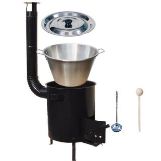 Perfect Home Kotol na guláš nerez 40 l 1,2 mm, Perfect Home špeciálna vysoká kovová kotlina 45 cm STRONG 1,5 mm, pokrievka nerez 50 cm INOX, Perfect Home naberačka INOX a vareška 50 cm PARTY